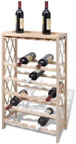 vidaXL Suport pentru 25 de sticle de vin, lemn masiv de brad