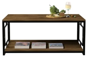 Măsuță de cafea Kelvin Black and Walnut