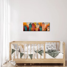 Tablou - Sat de toamnă (cu ceas) (90x30 cm)