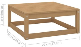 Set mobilier de gradina cu perne, 5 piese, lemn masiv de pin maro miere, 1