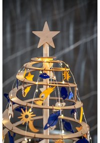 Set 8 decorațiuni de Crăciun din pâslă galbenă și albastră Spira Medium