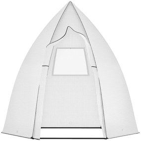 Outsunny Mini Șopron pentru Plantare cu Uși Rulante pentru Grădină și Balcon Protecție iarna Alb 160 x 140 x 180 cm | Aosom Romania