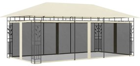 Pavilion cu plasa anti-tantari, crem, 6 x 3 x 2,73 m Crem, 6 x 3 x 2