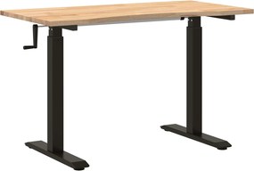 vidaXL Birou Negru și natural 120 x 60 cm Lemn de stejar masiv