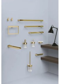 Gedy - Săpunieră de perete PIRENEI sticlă mată/auriu