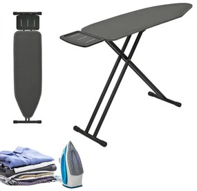 Masă de călcat Kinghoff KH 1940, 122x38 cm, 7 poziții de reglare, Suport generator de abur, Gri închis