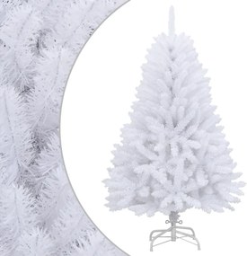 vidaXL Brad de Crăciun artificial cu suport și balamale, alb, 120 cm