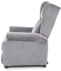 Fotoliu recliner tapitat Agustin gri - H 107-83 cm