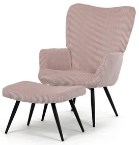 Fotoliu relaxant cu suport pentru picioare L7285PINK6, roz