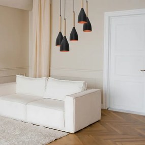 Lustră pe cablu MUZA 5xE27/15W/230V negru/bej/cupru