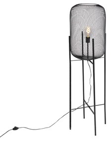 Lampă de podea modernă neagră - Bliss Mesh