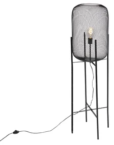 Lampă de podea modernă neagră - Bliss Mesh