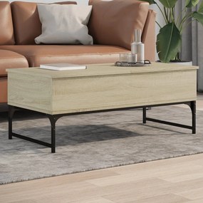 vidaXL Măsuță de cafea stejar sonoma 100x50x40 cm lemn prelucrat/metal