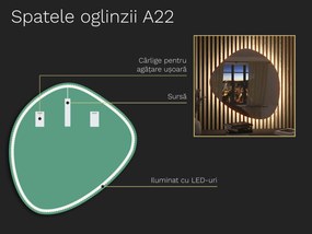 Oglindă LED organică cu iluminare A22