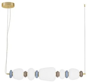 Lustra LED decorativa ceramic maro, albastru, alb, PALO