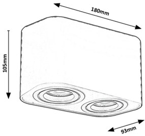 Plafoniera cu spoturi aplicate design minimalist Kobald alb mat