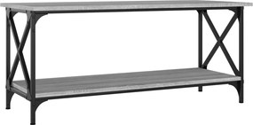 vidaXL Măsuță cafea, gri sonoma, 100x45x45 cm, lemn prelucrat și fier