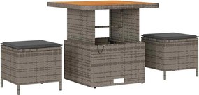 vidaXL Set de masă pentru grădină Gri poliratan