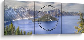 Tablou lacul montan (cu ceas) (90x30 cm)