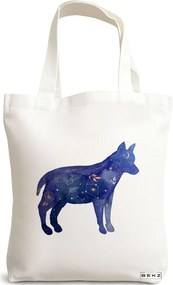 Sacosa de Panza pentru Cumparaturi, Geanta Tote, model Caine Astral, 38x34.5 cm, Alba, BEKZ®
