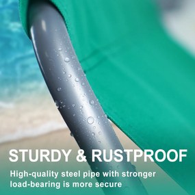 Sezlong pliabil de plaja SAND, verde