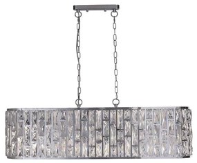 Lustra metal cromat, sticla transparenta Bijou 8Lt