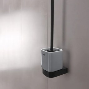 Perie de toaletă de perete și suport de hârtie igienică NIMCO NKC set-94KN-90 NIKAU negru mat