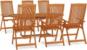vidaXL Set mobilier de grădină, 7 piese, lemn masiv de eucalipt