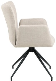 Set de scaune de sufragerie bej cu cotiere 2 buc. tapițat Laura – Actona