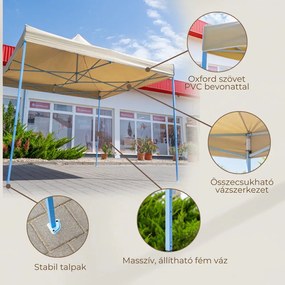 Foișor de grădină pliabil 3x3 m bej