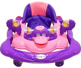 Premergator reglabil in 3 trepte NOVOKIDS™ Baby C, cu melodii, roti silentioase din silicon, Ratusca, Pliabil, Mov