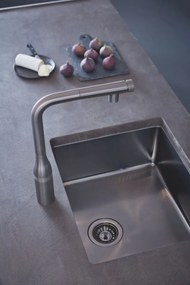 Baterie de bucatarie Grohe Essence Smartcontrol, pipa inalta, marimea L, dus extractabil, brushed hard graphite - 31615AL0