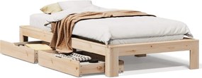vidaXL Cadru pat fără saltea, 100x200 cm, lemn masiv pin