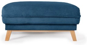 Taburet albastru cu tapițerie din catifea reiată Tori – Bonami Selection