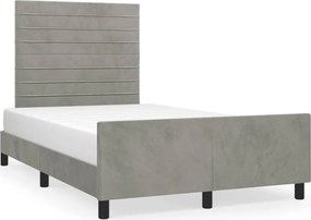 vidaXL Cadru de de pat fără saltea Gri deschis 120x190 cm catifea