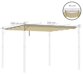 Outsunny Acoperiș de Schimb pentru Pergolă cu 10 Orificii de Drenaj,  Permeabil, 4x3 m, Bej | Aosom Romania