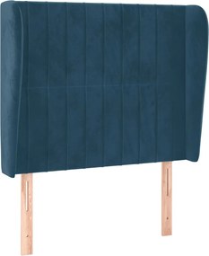 vidaXL Tăblie pat cu urechi albastru închis 103x23x118/128cm catifea