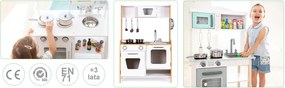 Bucătărie de jucărie din lemn cu sobe multimedia
