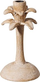 Suport lumanare bej din aluminiu H19.5cm Palm