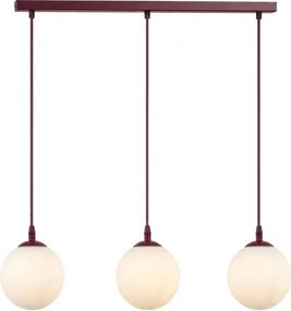 Lampă suspendată pe cablu COSMO 3xE14/10W/230V roșu/alb