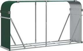 vidaXL Suport pentru bușteni verde 234x45x100 cm oțel galvanizat