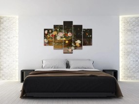 Tablou - Jan Brueghel the Elder, Flowers in a Basket and a Vase, reproducere (150x105 cm)