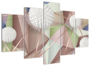 Tablou - 3D abstract culori pastel (150x105 cm)