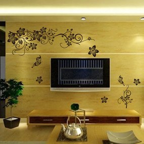 Sticker perete Black Flower Decor 6