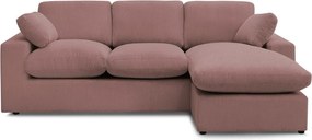 Colțar roz cu tapițerie din catifea reiată Belair – Bobochic Paris