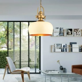 Lustră pe cablu MONZA 1xE27/40W/230V Ø 30 cm crem/bronz