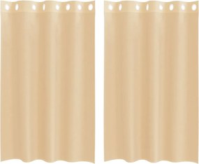 vidaXL Perdele Voile cu Oelii 2 buc Nisip