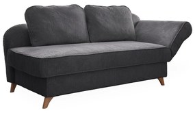 Șezlong gri cu tapițerie din catifea reiată (cu colț pe partea dreaptă) Chic Charlotte – Miuform