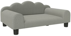 PawHut Canapea pentru Câini Moale cu Cotiere de Sprijin din Țesătură Gri | Aosom Romania