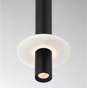 Pendul tub subtire aluminiu negru si alabastru LED NOEMI